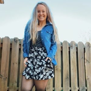 Butterfly printed skirt